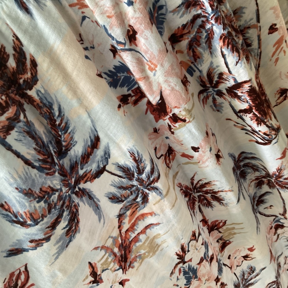 Torrid Maxi Dress Babydoll Cover Up Tropic Palm Tree Beach Short Sleeve Sz 2 NWT - Picture 4 of 11